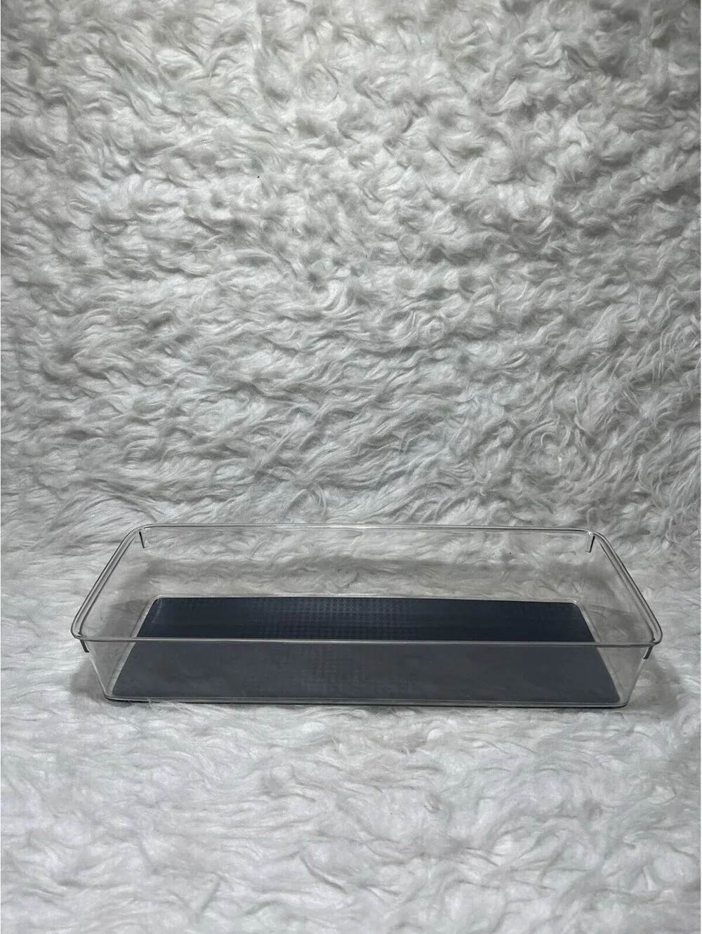 6-inch by 15-inch clear plastic drawer organizer tray